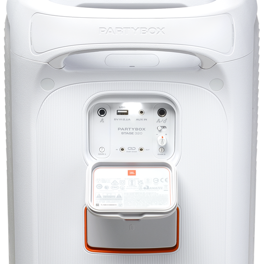 JBL PartyBox Stage 320 - White - Portable party speaker with wheels - Detailshot 2 image number null